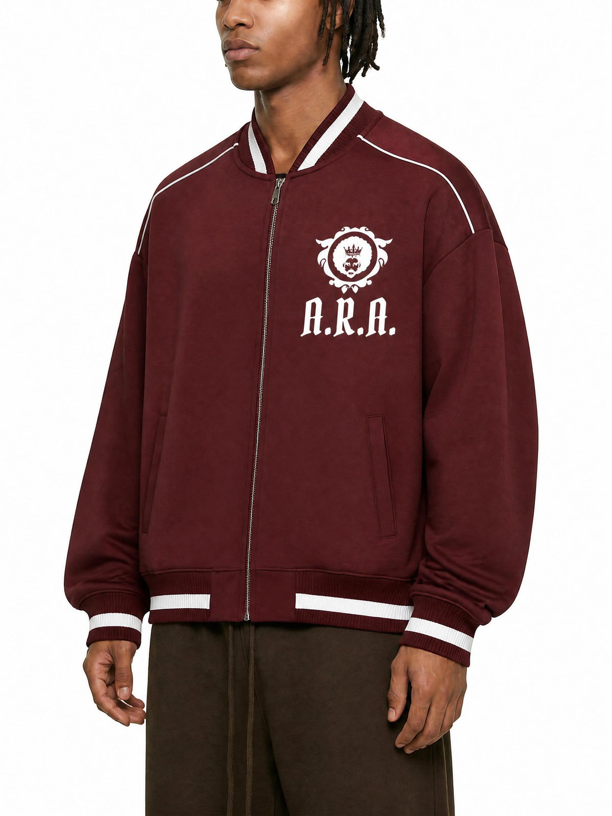 RBB Contrast Piping Zip Bomber Jacket