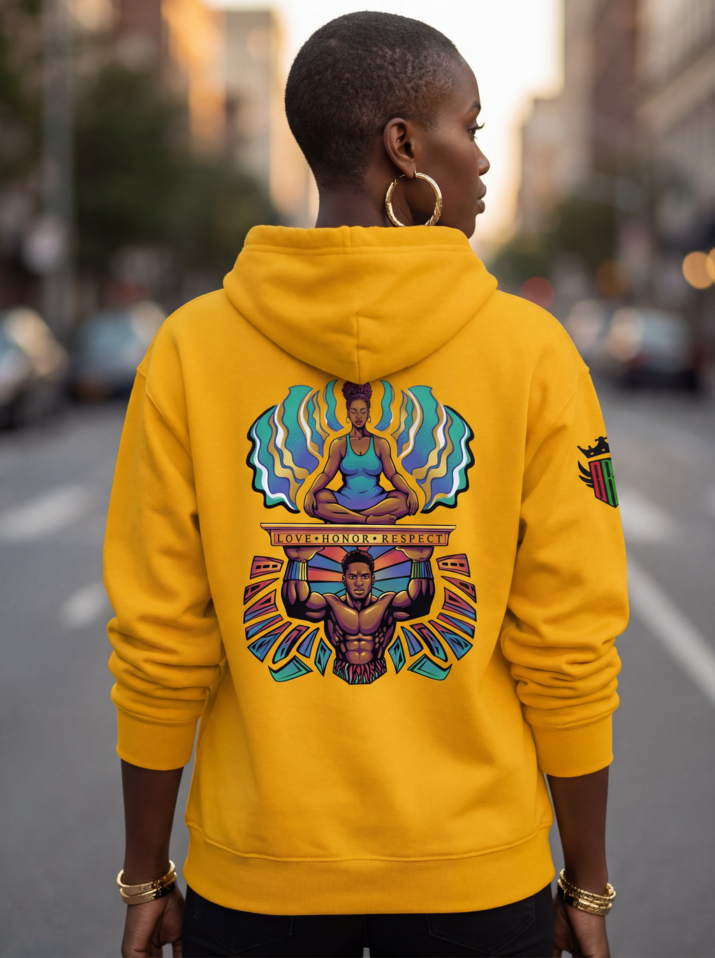 LHR Heavyweight Hoodie- Love Honor Respect Black Art Cross Grain Hoodie